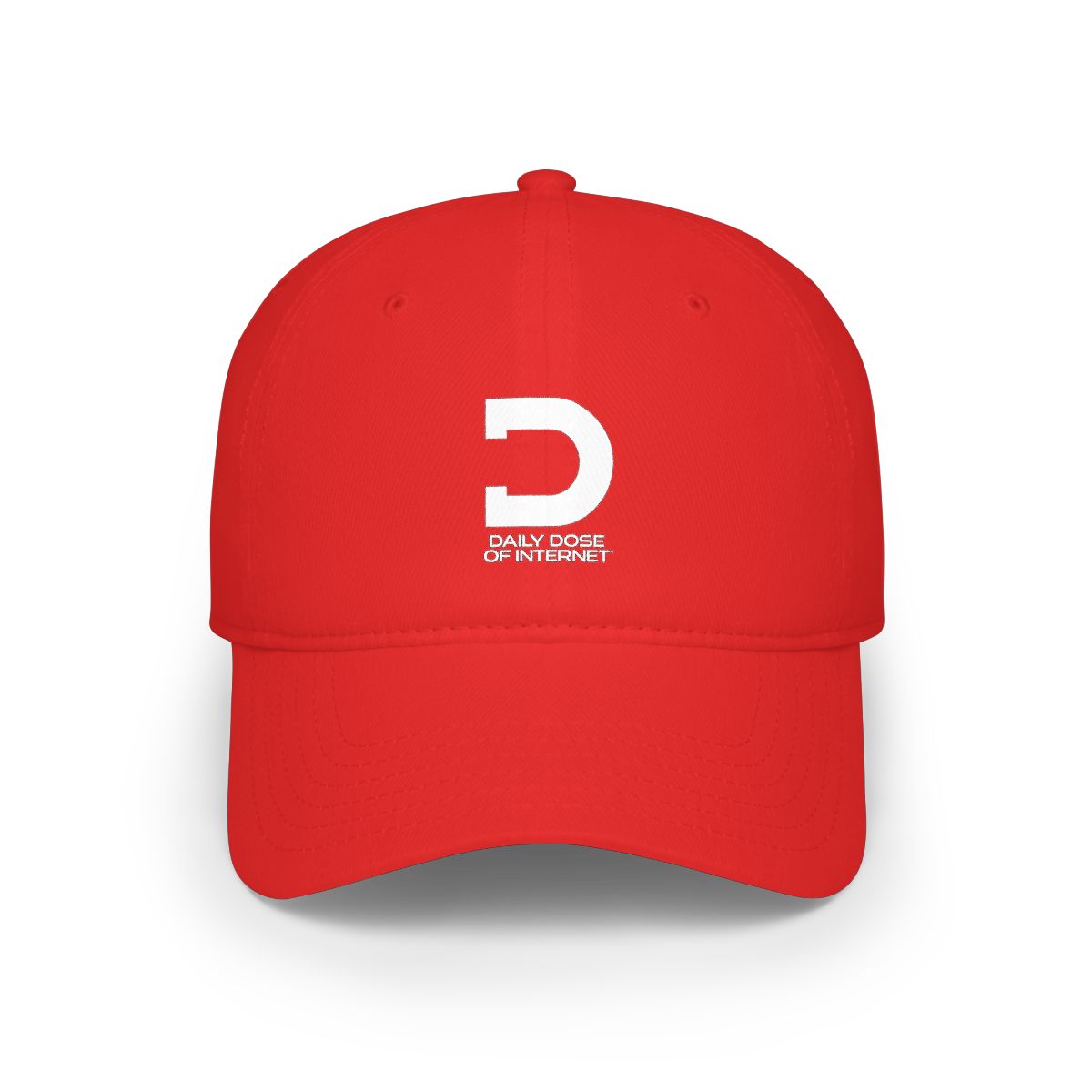 Daily Dose of Internet logo Cap | Low Profile Baseball Cap, Red | Daily Dose of Internet