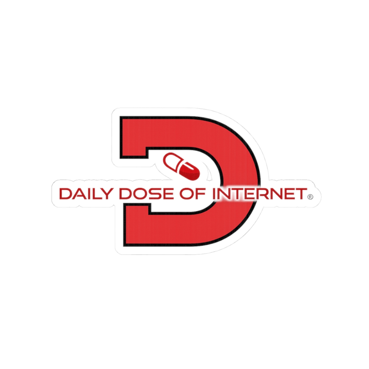 Daily Dose of Internet Sticker | Red D Logo Kiss-Cut Sticker | Daily Dose of Internet